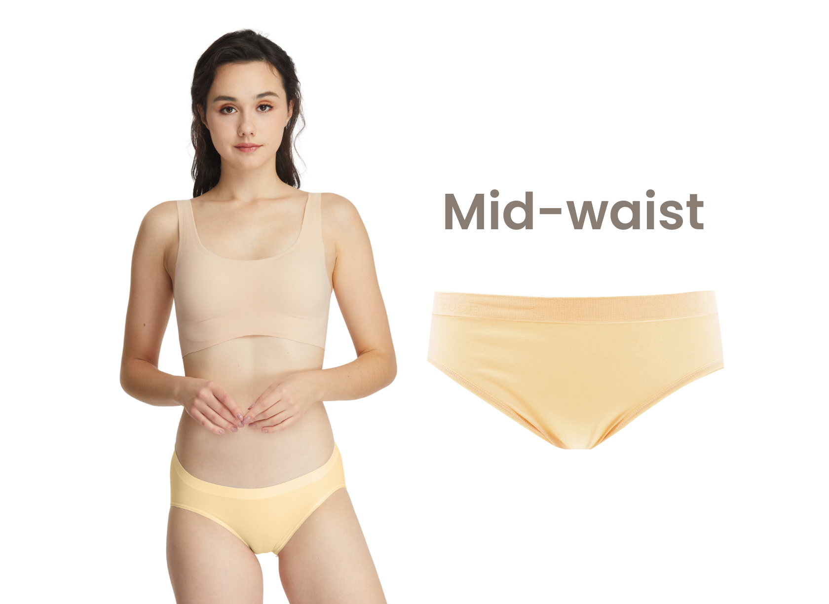 ATTITUDE Women's Moisture Wicking Underwear Mid Waist Seamless